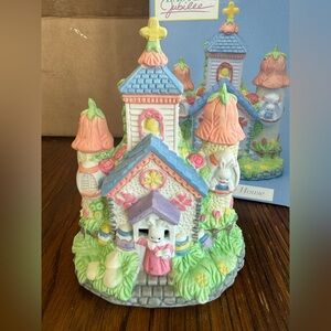 Easter Jubilee Porcelain Bunny Church House Vintage Kmart Village with Box